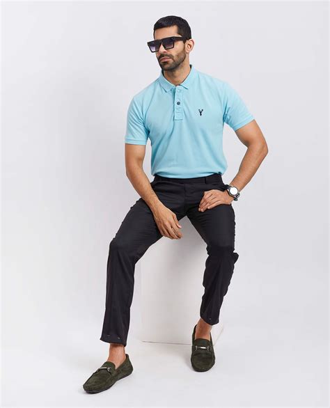 Slim Fit Pique Polo T-shirt - Sky – PRORIDERS