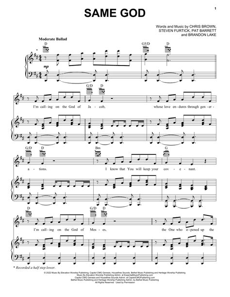 Elevation Worship "Same God" Sheet Music & Chords | Download 6-Page ...