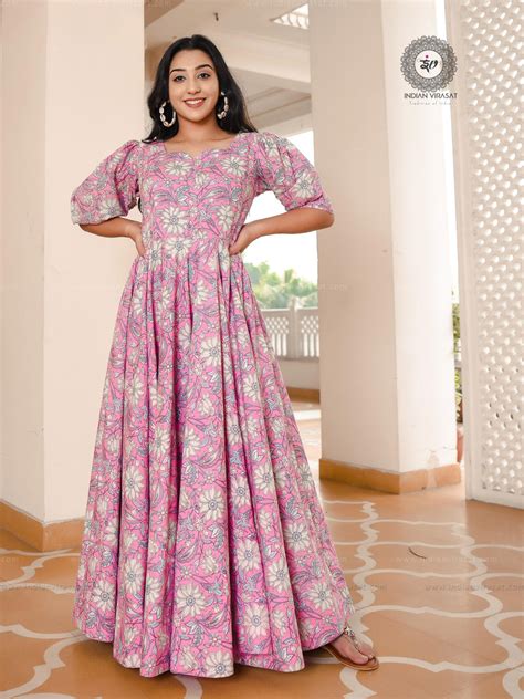 Bubblegum Pink Floral Dress – Indianvirasat