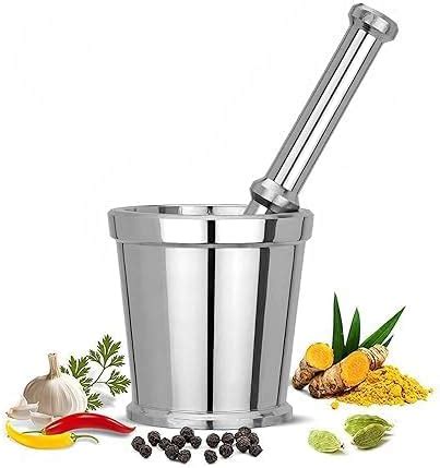 Buy Stainless Steel Mortar & Pestle Set | Khalbatta | Imam Dasta ...
