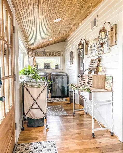 Shiplap Laundry Room with Beadboard Vaulted Ceiling - Soul & Lane