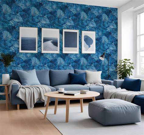 Blue visual points contemporary wallpaper