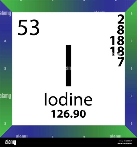 I Iodine Chemical Element Periodic Table. Single vector illustration ...