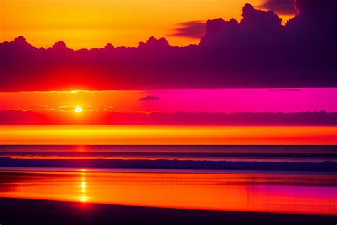 Lexica - As the sun dips below the horizon, the sky is ablaze with ...