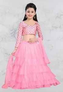 SurviFab Girls Lehenga Choli Ethnic Wear Solid Lehenga, Choli and ...