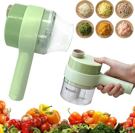 SNEPCOM (1 pc)4 in 1 Portable Electric Vegetable Cutter Set,Gatling ...