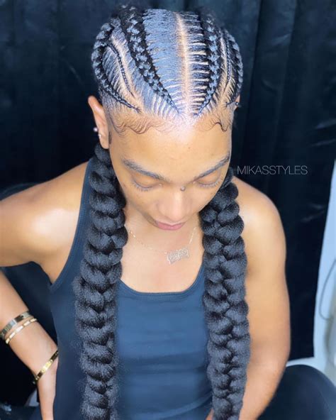 two cornrows | Cornrow hairstyles, Braid styles, Hair inspiration