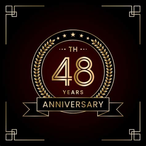 Disegno del logo del 48° anniversario | Vettore Premium