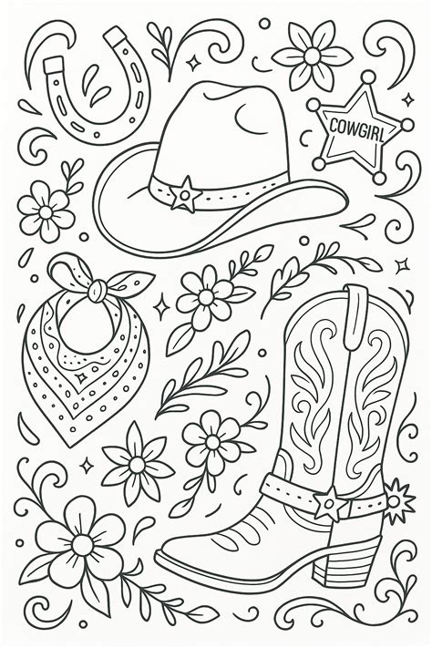 Cute Western Coloring Pages