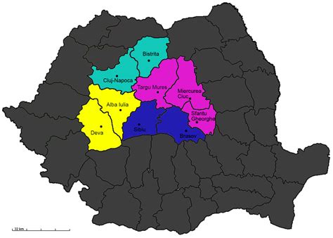 Transylvania Districts Map - MapSof.net