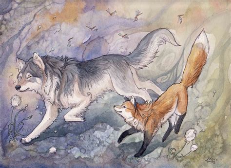 Japanese Wolf & Fox Another tattoo idea | Canine art, Fox art, Animal art