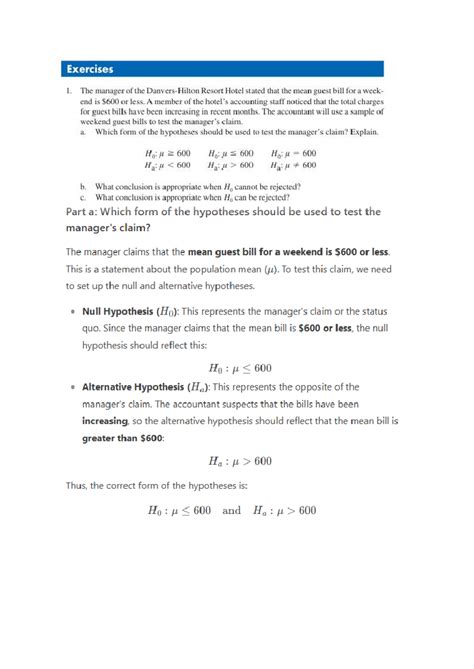 Q&A Anderson Sweeny 9 - Hypothesis Testing Notes for Stats - Studocu
