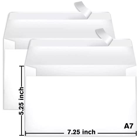 White A7 Invitation Envelopes 5 1/4 x 7 1/4 Self Seal Envelopes 5.25x7 ...
