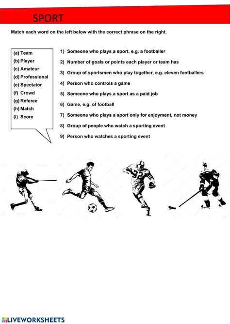 Playing Sport Worksheet for Children 的图像结果