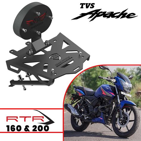 Extended Top Rack with Plate for TVS Apache 160 and 200 - Black – Moto Modz