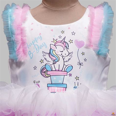Buy Unicorn Frock for Girls and Kids with Layered Pattern – Mumkins