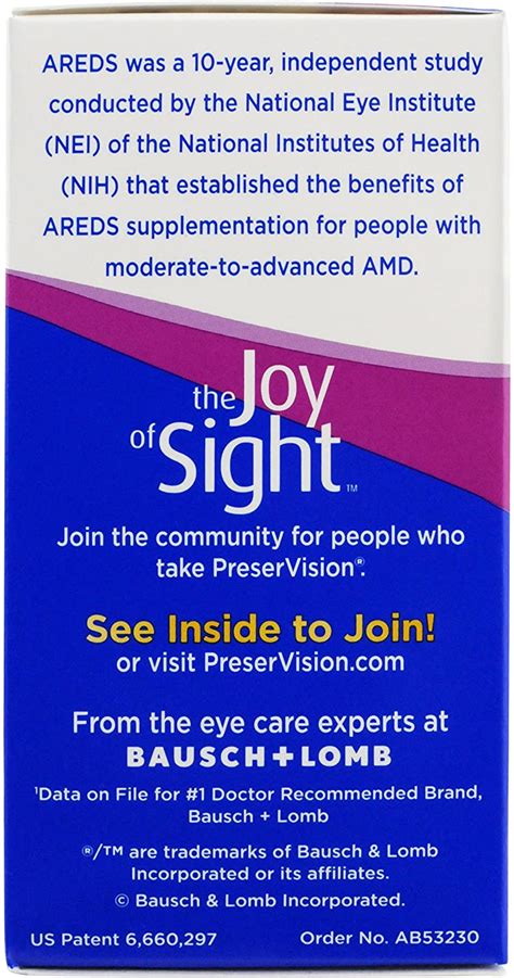 Buy Bausch and Lomb Preservision Areds Eye Vitamin Mineral Supplement ...