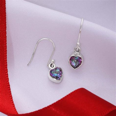 Heart Silver Dangle Earrings