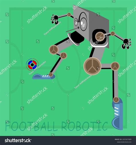 Illustration About Design Robot Playing Football Stock Vector (Royalty Free) 2257677085 ...