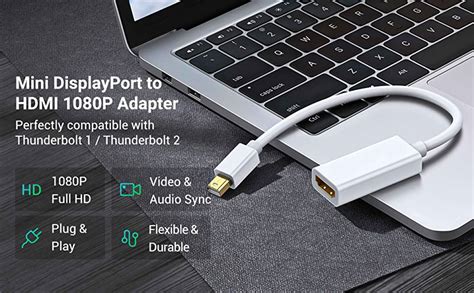 PlanBuy Mini DisplayPort to HDMI, Mini DP to HDMI Full HD Adapter ...