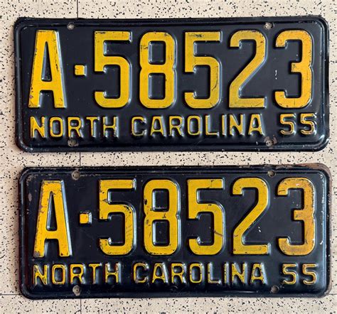 Vintage NORTH CAROLINA License Plates – All ORIGINAL Antique Auto Tags ...