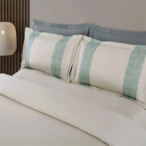 Malako Luxe Stitch & Dream: 550 TC Olive Beige Premium Embroidered Bed ...