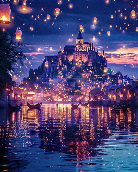 Enchanting Tangled Lanterns Wallpaper