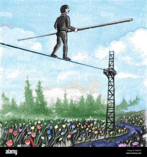 Walking a tightrope hi-res stock photography and images - Alamy