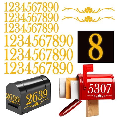 Buy Reflective Mailbox Number Stickers,60PC Mailbox Stickers +4PC ...