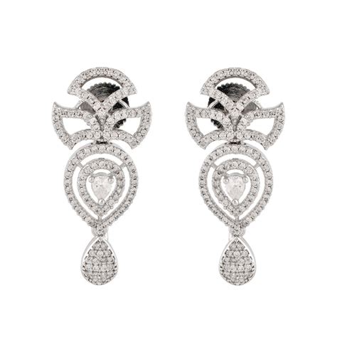 Sparkling Elegance White Teardrop Cut Dangler Earrings – VOYLLA