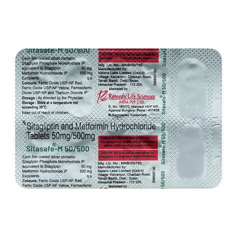 Sitasafe-M 50/500 Tablet 10's Price, Uses, Side Effects, Composition ...
