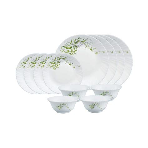 Larah by Borosil Erba Fluted Series Opalware Dinnerset | 12 Pieces for ...