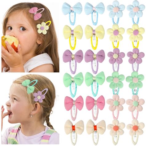 Amazon.com: 24 Pcs Baby Hair Clips Baby Girl Bows Flowers Clips Cute ...