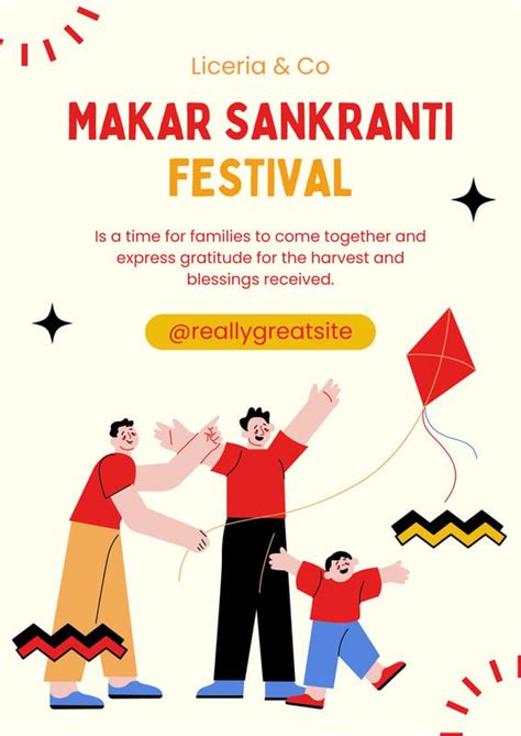 Free Printable Makar Sankranti Poster Design Templates - Canva