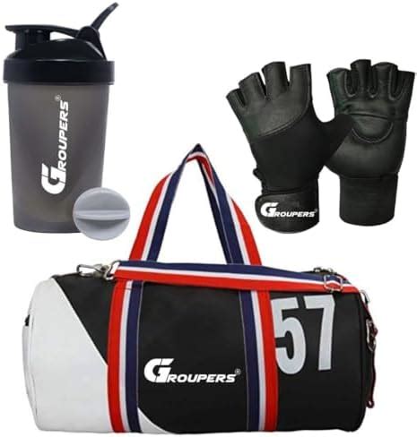 Buy Groupers 20–25L Foldable Gym & Travel Duffle Bag – Black and White ...