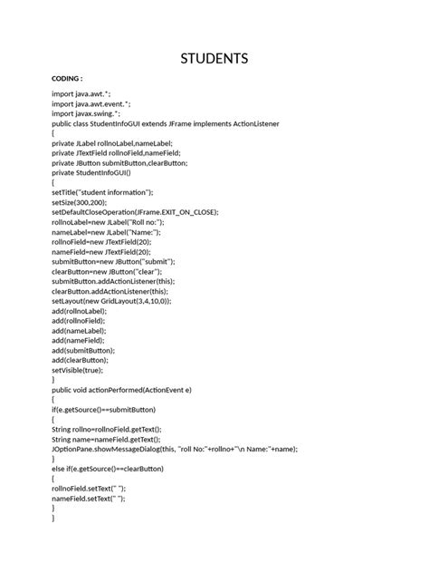 Image result for GUI Design Examples Student Portal Using Java