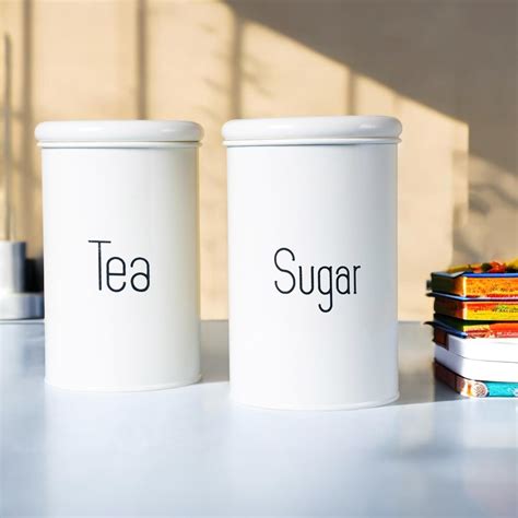Buy Clossyhome Set of 2 Metal Tea & Sugar Jar For Home & Kitchen ...