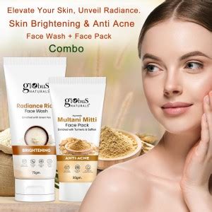 Globus Naturals Face Care Combo - Radiance Rice Face Wash and Multani ...