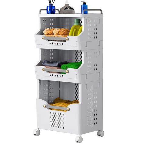 Laundry Basket with Wheels,Collapsible Laundry Hamper,utility cart ...