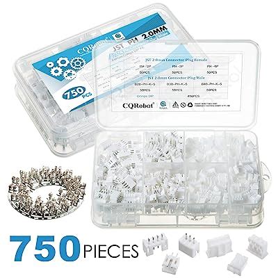 Buy 750 Pieces 2.0mm JST-PH JST Connector Kit. 2.0mm Pitch Female Pin ...
