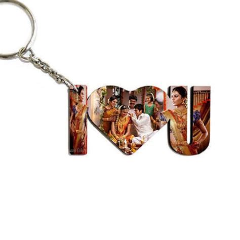 M/s Aditi Gift Center I Love you Photo Keychain Customised with Photo ...