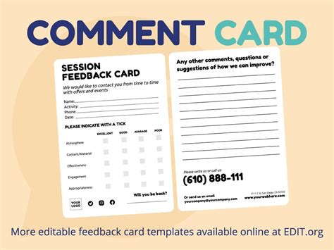 Image result for Comment Card Design