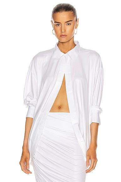Norma Kamali Oversized Boyfriend NK Shirt in White | FWRD