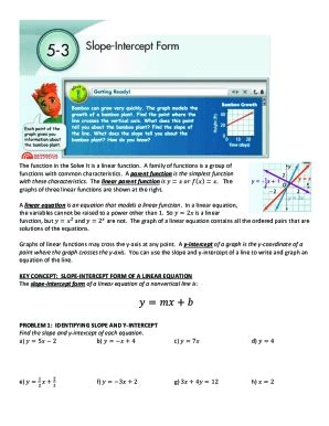 Fillable Online !1+ Slope-Intercept Form Fax Email Print - pdfFiller