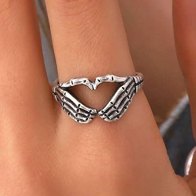 FORUBUS Punk Skull Hand Ring Gothic Love Heart | Ubuy India