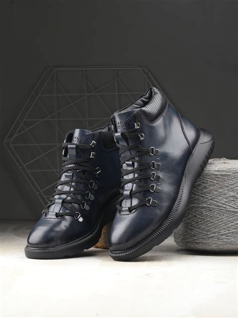 Hitz Men's Grey Leather Casual Lace Up Boots – Hitz Shoes Online