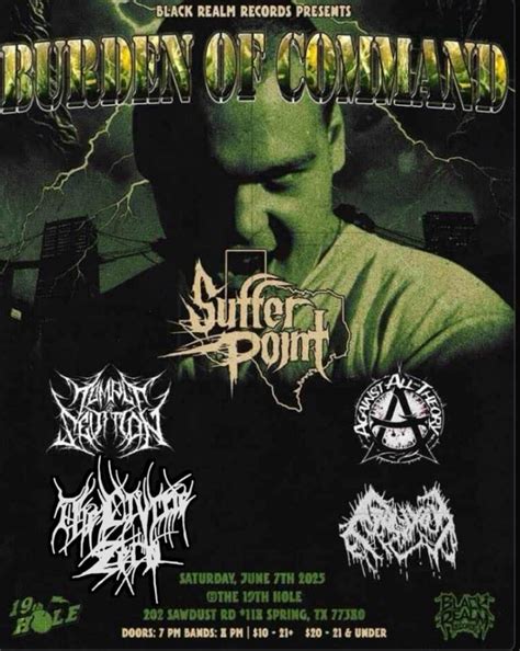 Burden Of Command, 19th Hole Grill & Bar, The Woodlands, 7 June 2025 ...