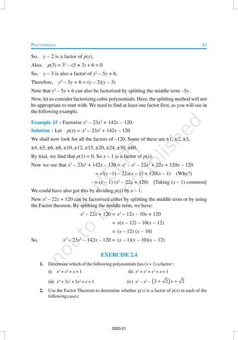 Polynomials - NCERT Book of Class 9 Mathematics
