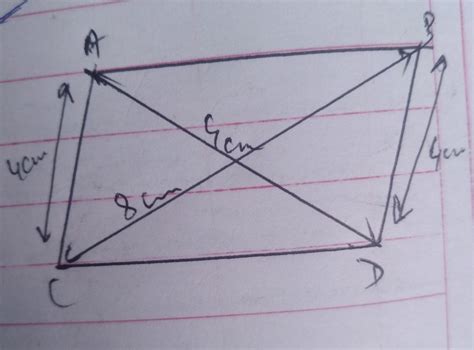 Construct a parallelogram, one of whose side is 4 cm and whose ...