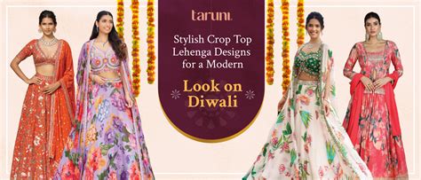 Shop Trendy Crop Top Lehengas for this Diwali - Taruni India